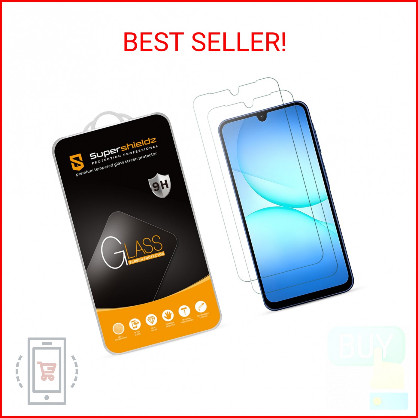 Supershieldz (2 Pack) Designed for Samsung Galaxy A17 5G Tempered Glass Screen P
