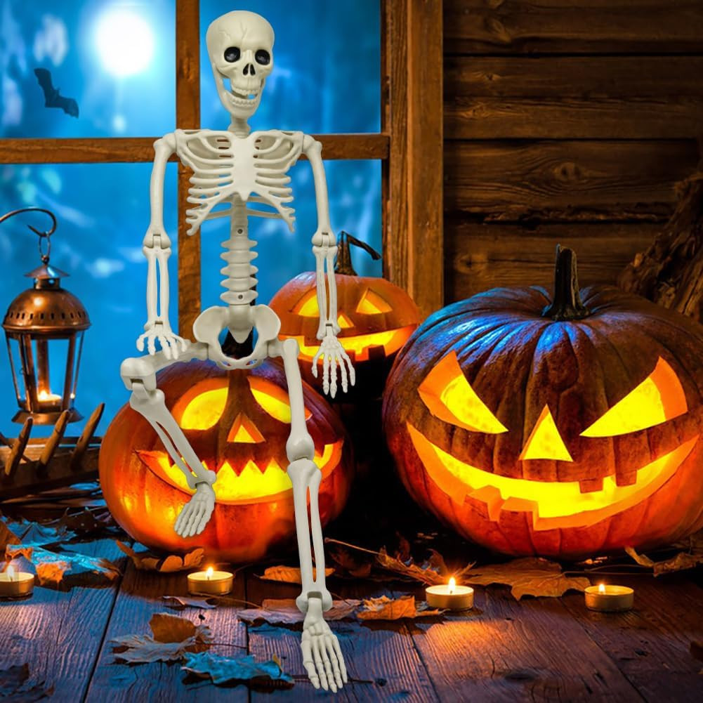 3FT Skeleton, 36" Full Body Skeleton with Movable Posable Joints, Realistic Plas