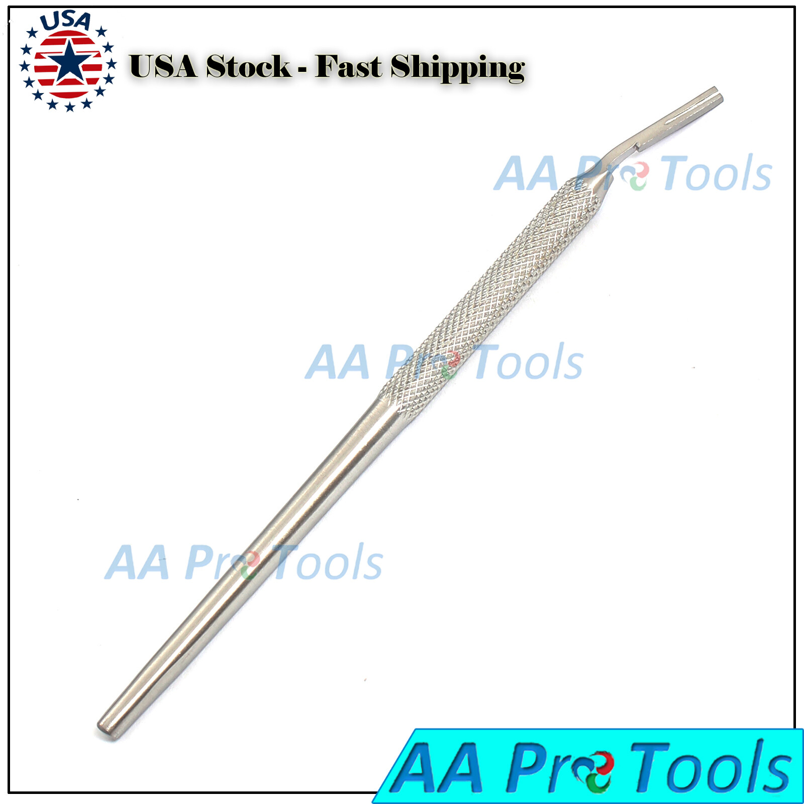 Dental Surgical Scalpel Handle Round Angled No. 3 Stainless Steel