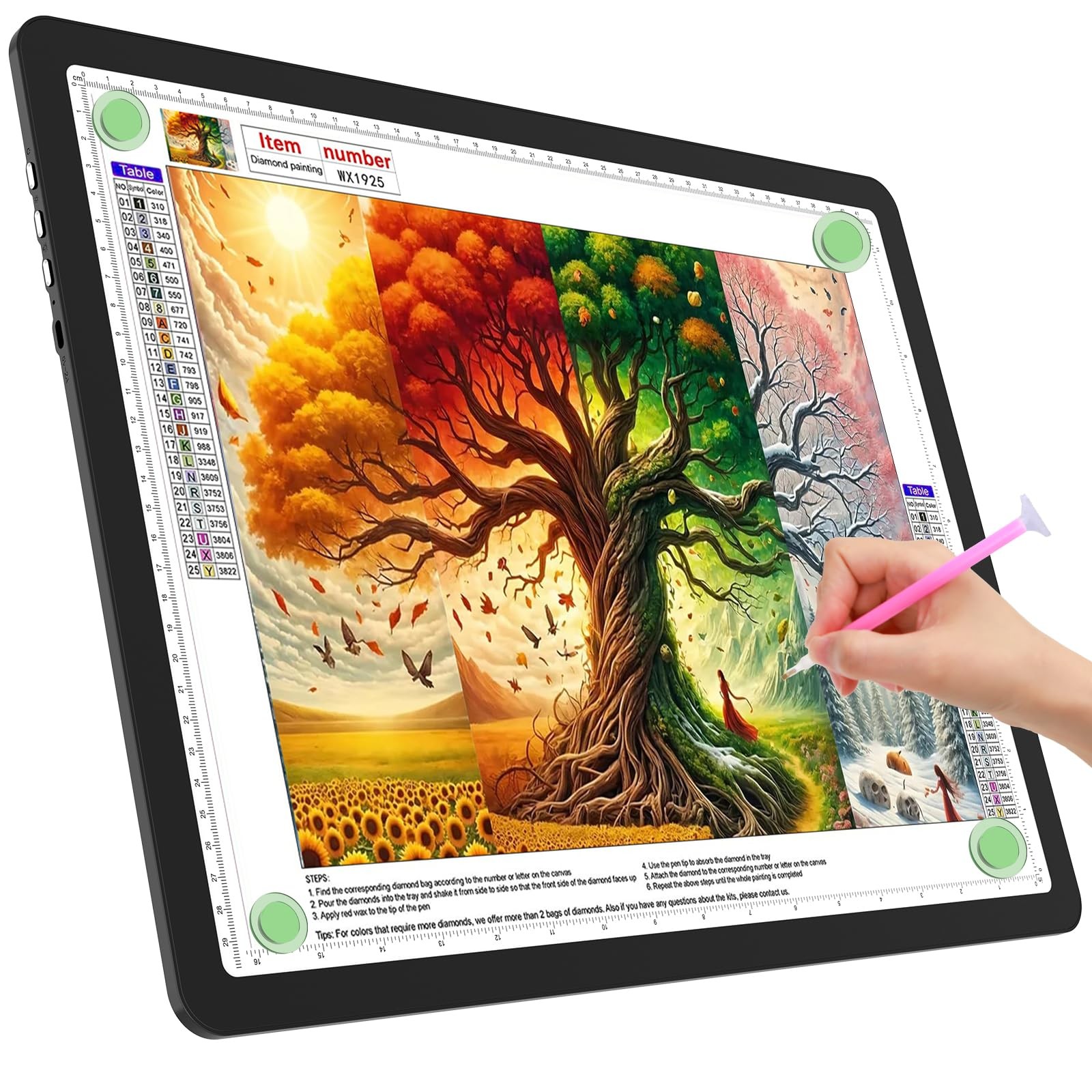 TOHETO A3 Light Board for Diamond Painting, Super Bright Magnetic A3, Black