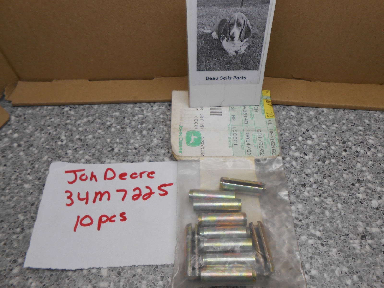 John Deere 34M7225 Steel Slotted Spring Pin OEM NOS Lot of 10