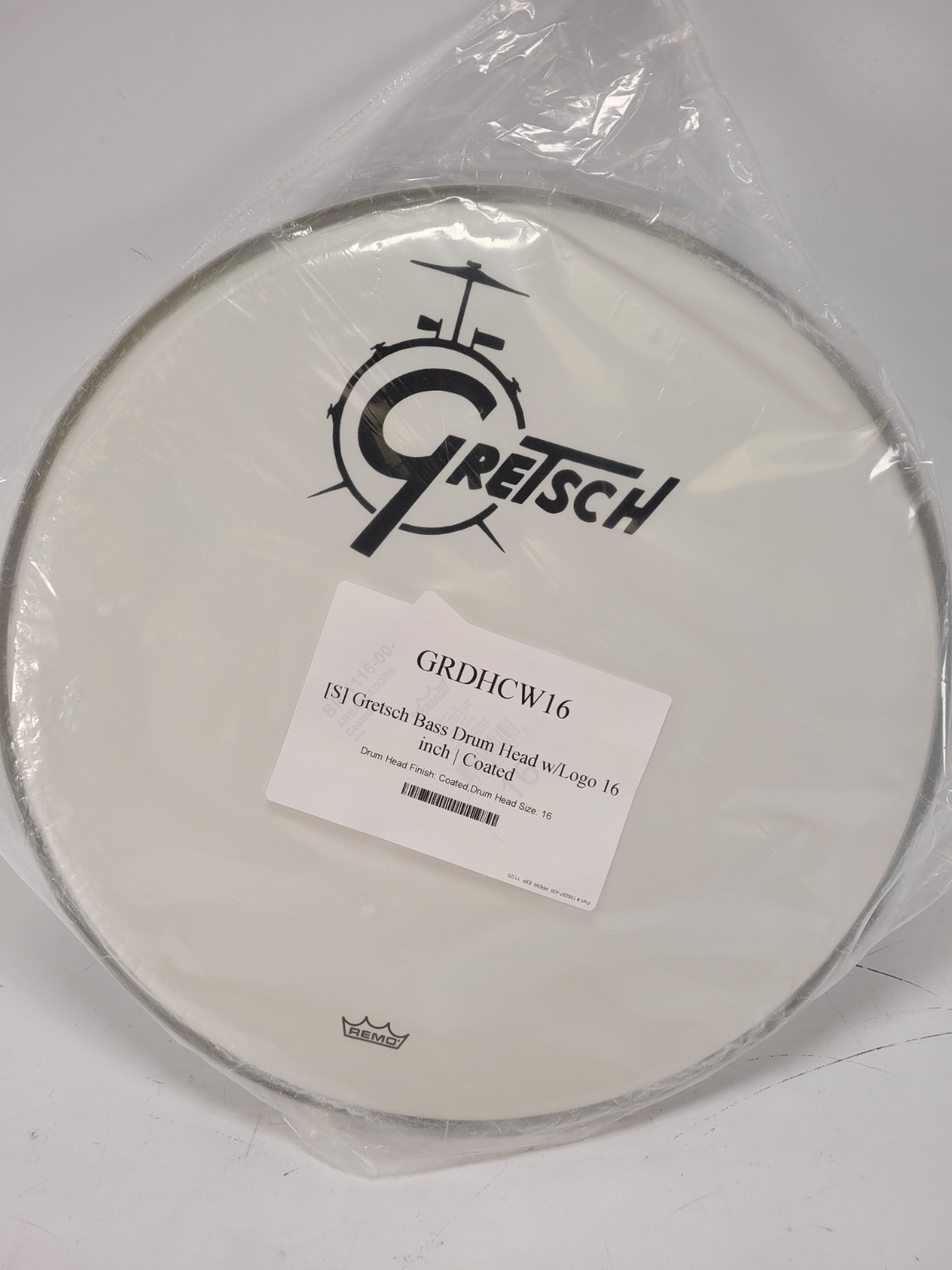 Gretsch Permatone Coated Bass Drumhead 16" W/ Offset Logo