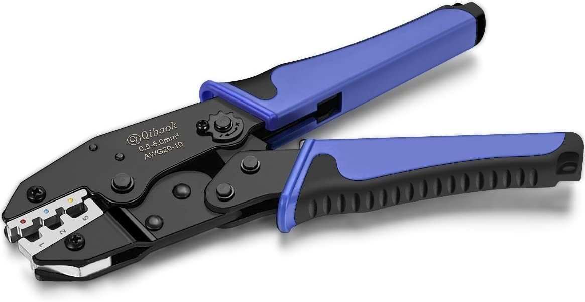 Qibaok Crimping Tool Ratcheting Wire Crimper for Heat Shrink Connectors Ratch