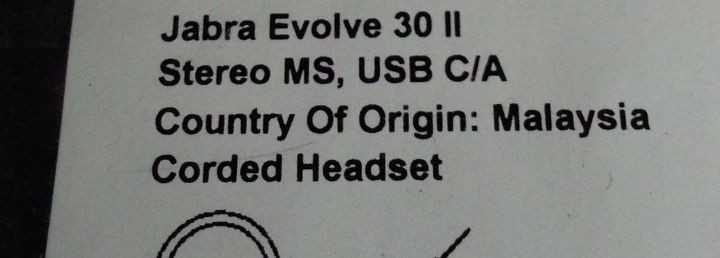 JABRA Evolve 30 II Stereo Headset With Microphone Black