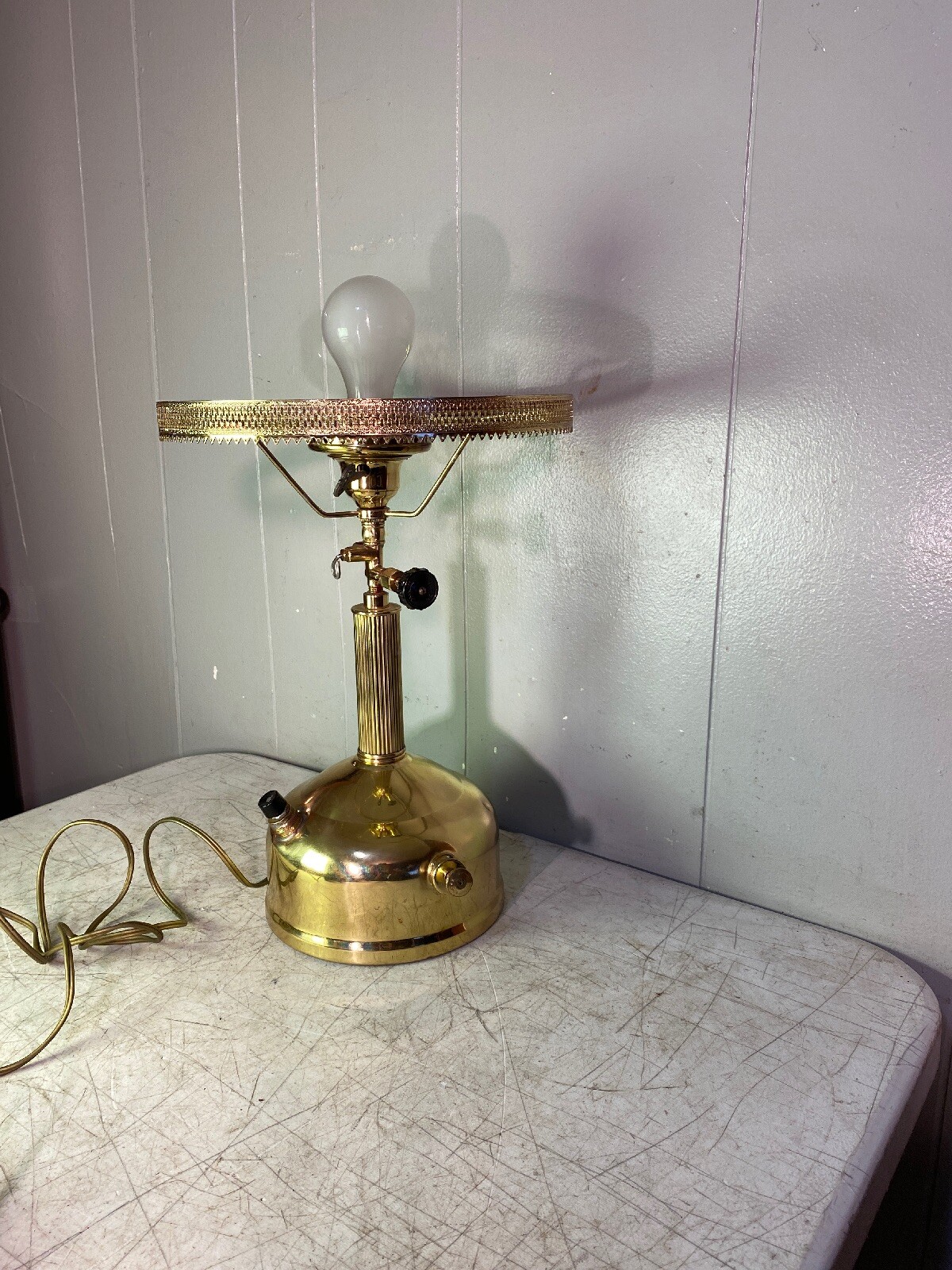Vintage Coleman Lamp Model 152 Converted to electric, Steampunk Man Cave