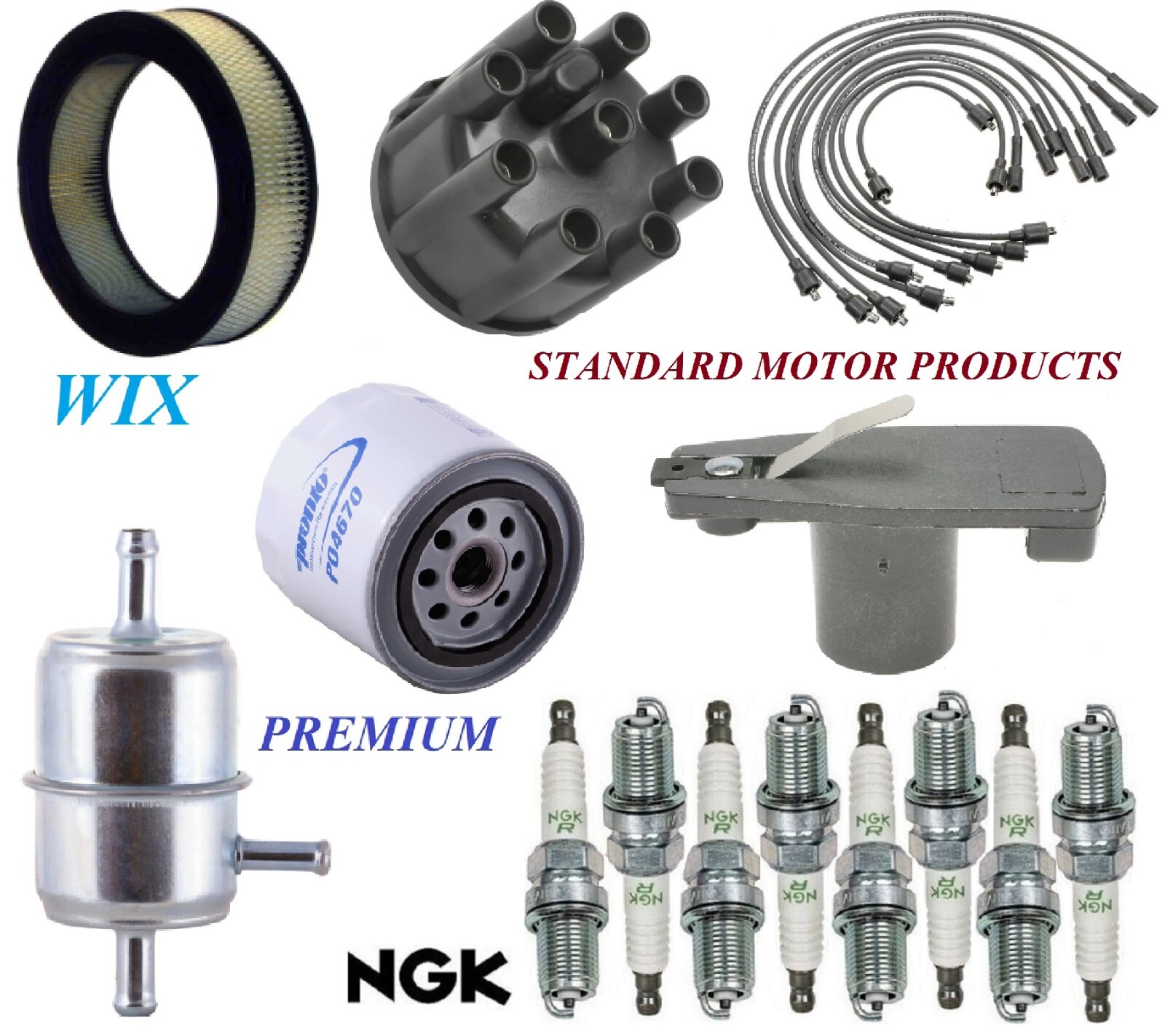 Tune Up Kit Filters Cap Rotor Wire Spark Plugs For DODGE W200 V8 5.9L 1980