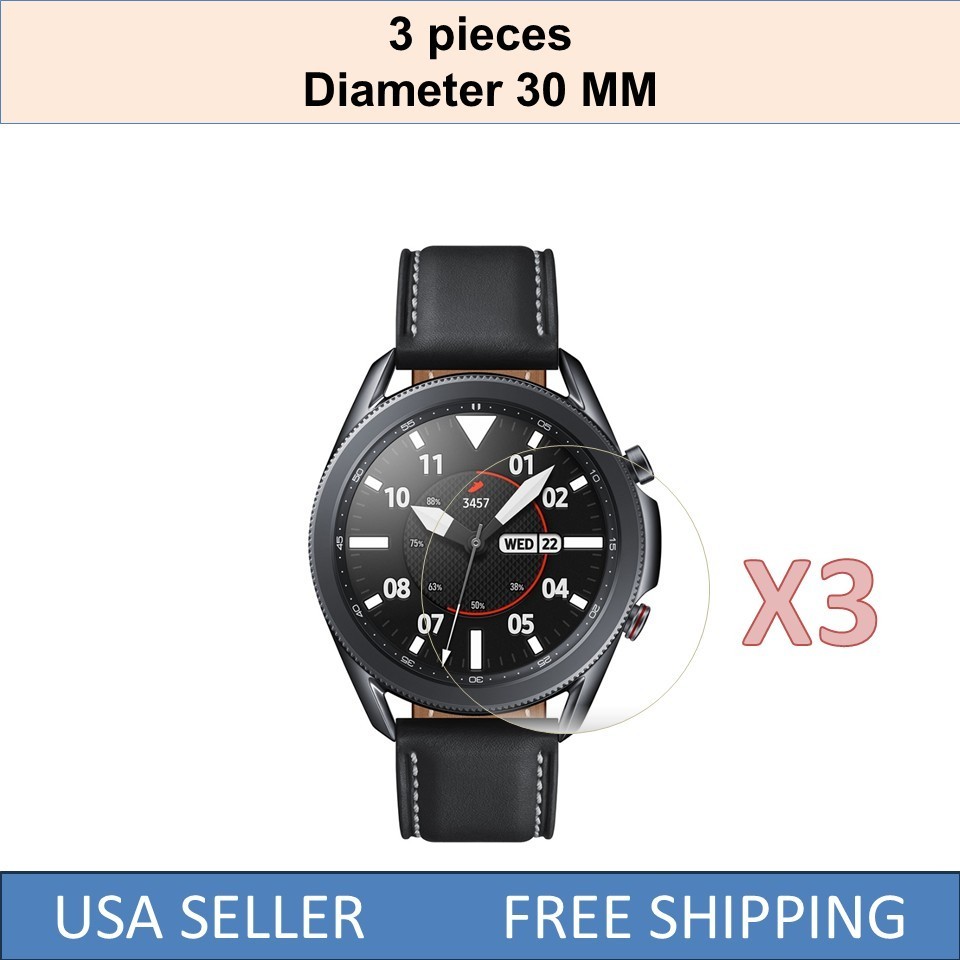 3 pack 30 mm Size Round TPU Clear Film Smart Watch Screen Protectors Universal
