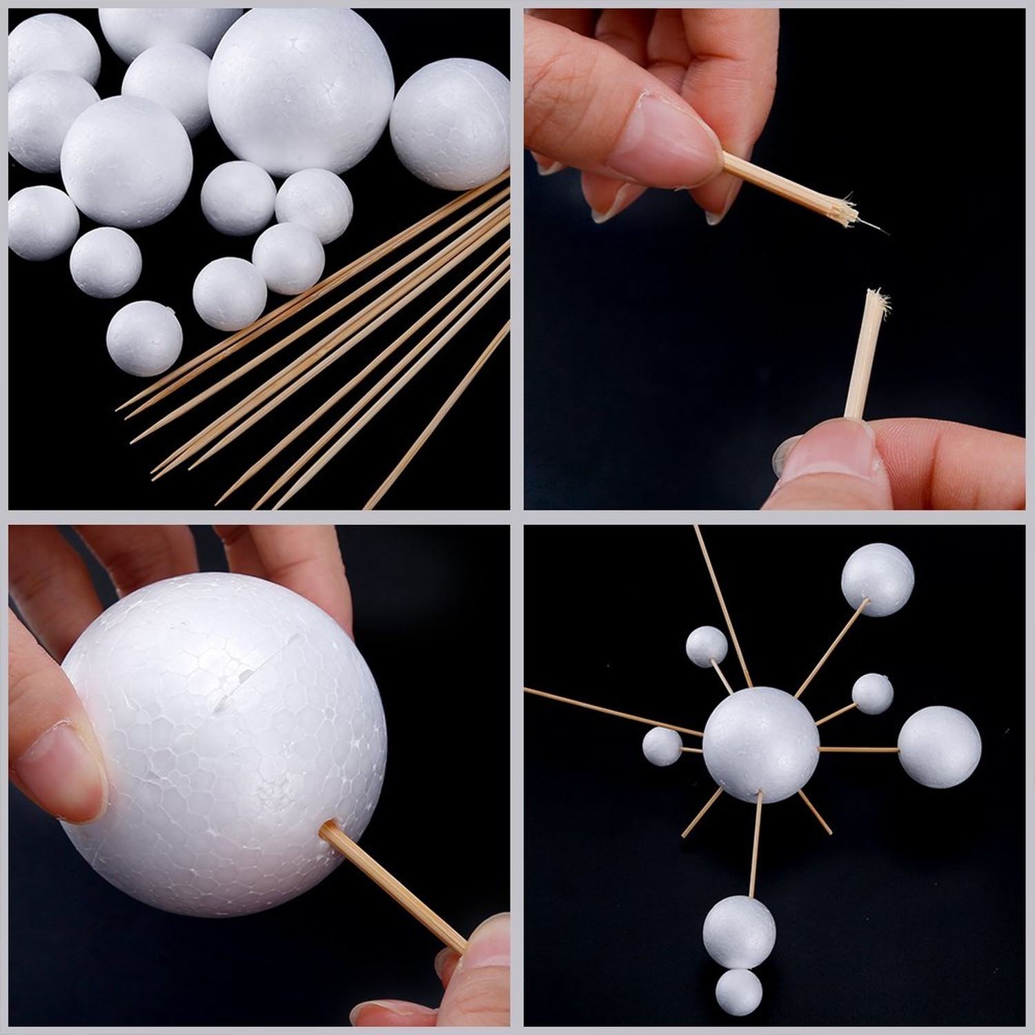 Pllieay Make Your Own Solar System Model with 14 Mixed Sized Polystyrene Sphe...