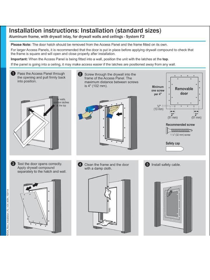 30" X 30" System F2 AK Removable Access Panel 5/8" Drywall Inlay & Touch Latches
