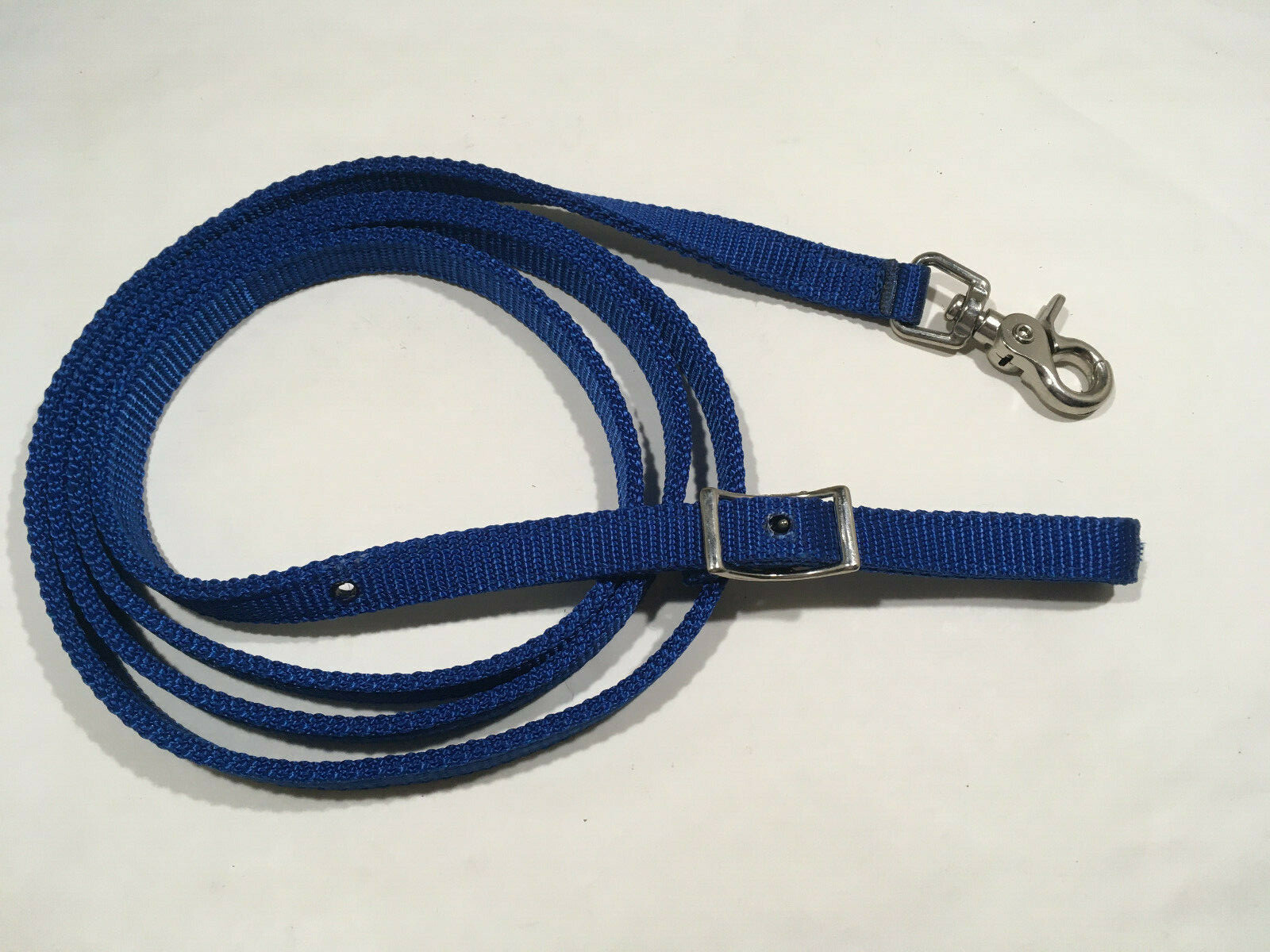 Rein - Roping - Blue nylon - 5/8" x 7' - Nickel Plated Hdw (D130)