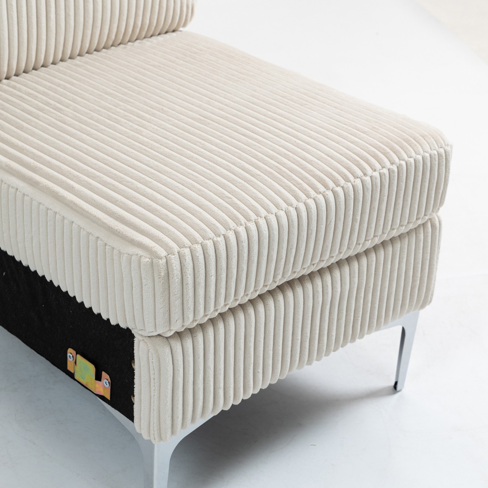 Modular Sectional Sofa Armless Seat Module, Corduroy, Beige