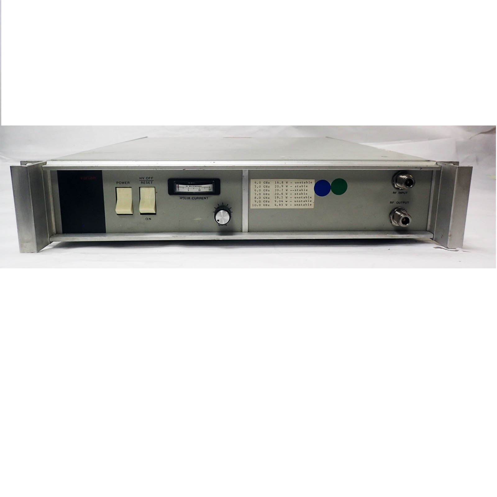 VARIAN TWTA TRAVELLING WAVE TUBE MICROWAVE AMPLIFIER VZH6970G1  4.0-1 0GHz  35db