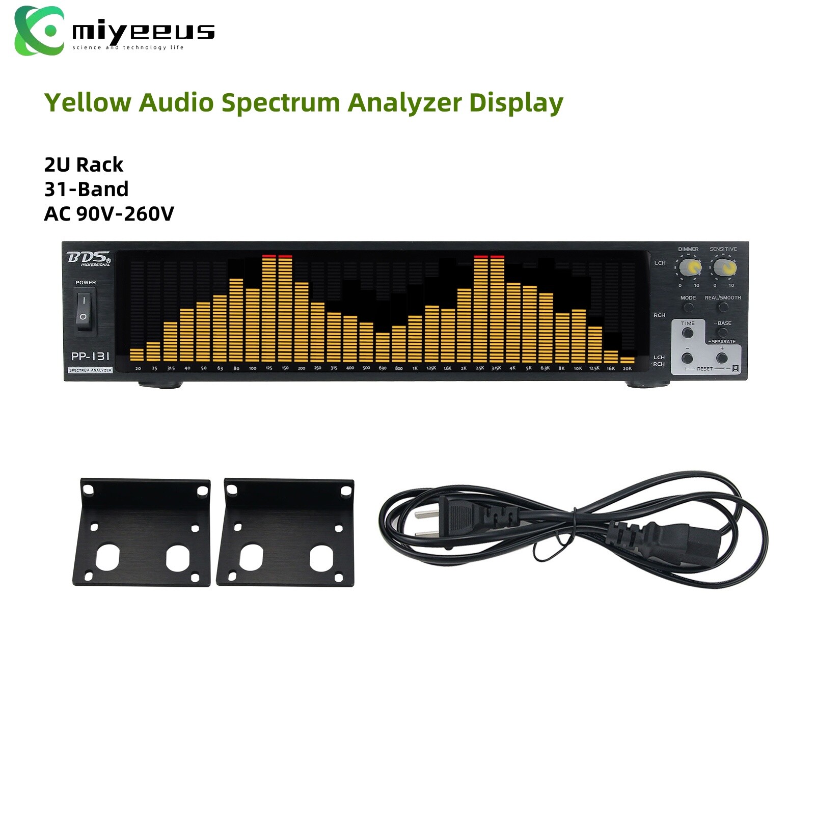 BDS PP-131 Audio Spectrum Analyzer Display 2U Rack 31-Band Music Rhythm Light