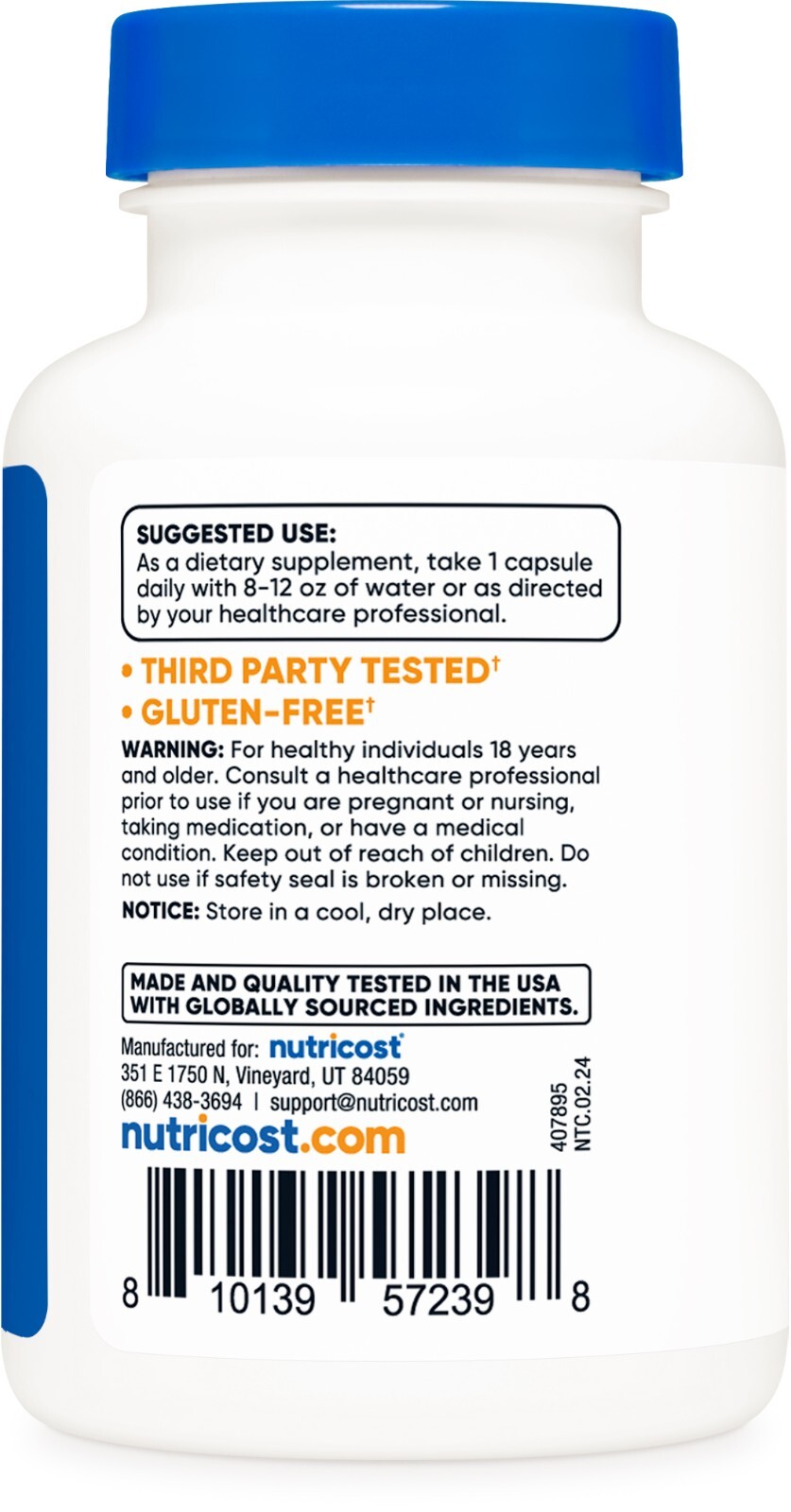 Nutricost Copper Glycinate Capsules (120 Capsules, 3MG Copper per Serving)
