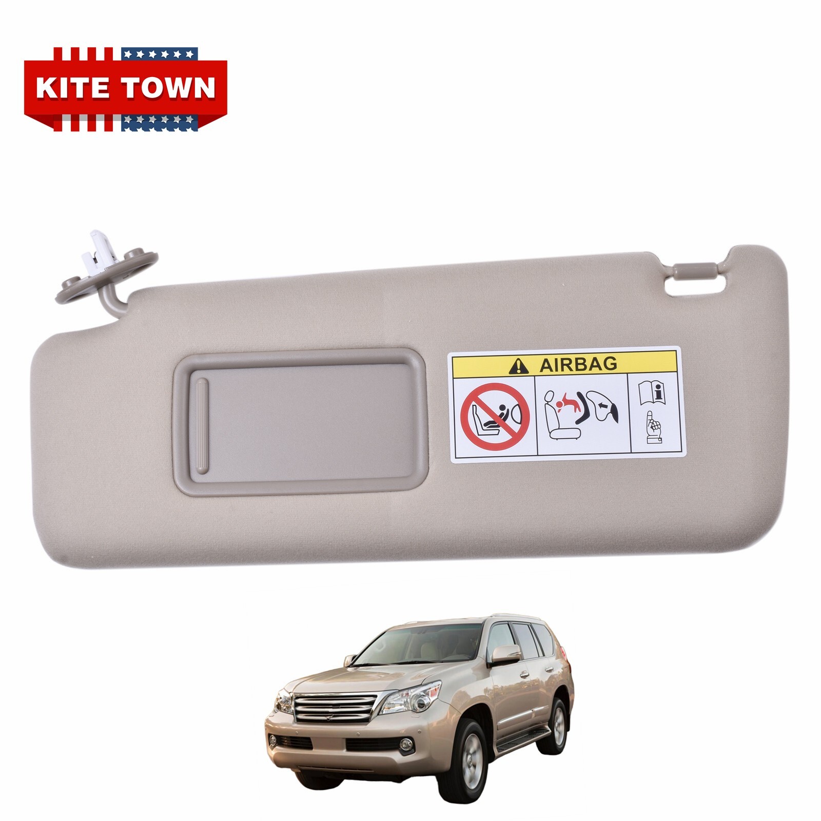 Driver Side Beige Sun Visor &Mirror For Lexus GX460 2009-2022 For 74320-60D22-A0