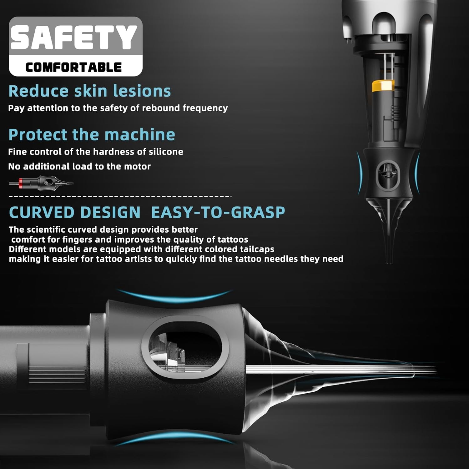 Tattoo Gun Kit POSEIDON Pen with 2pcs 1500mAh Batteries Blue