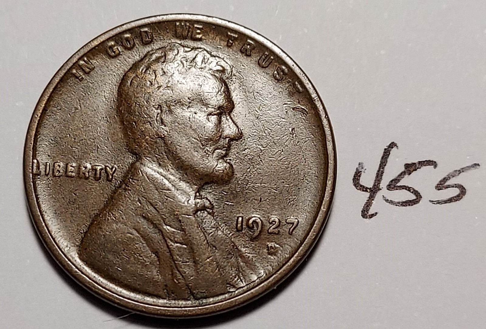 1927-D Lincoln Wheat Cent   VF  -  Very Fine    #455