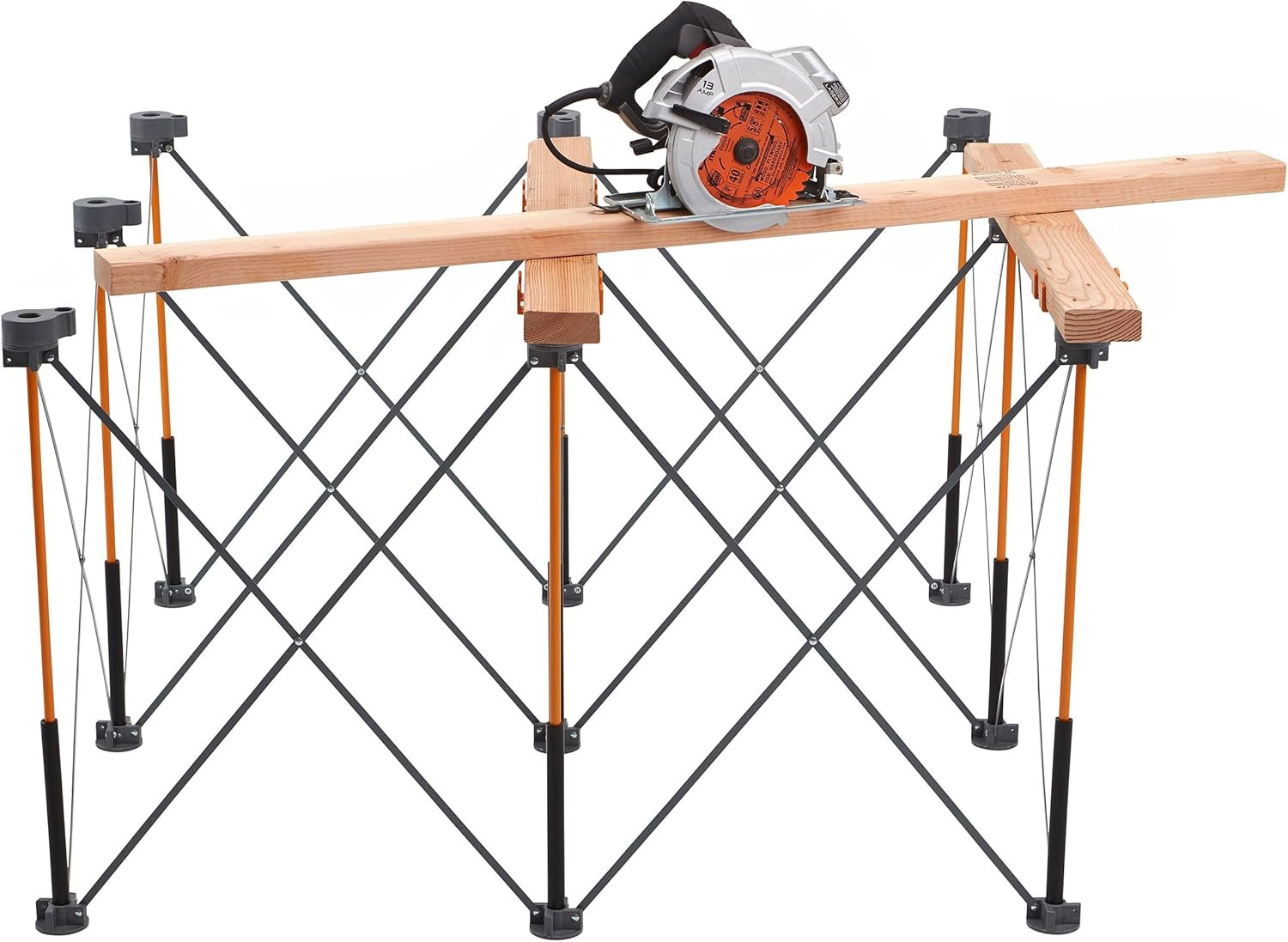 Centipede 30In Folding Work Table Set - No Assembly 9-Strut Collapsible Table 35