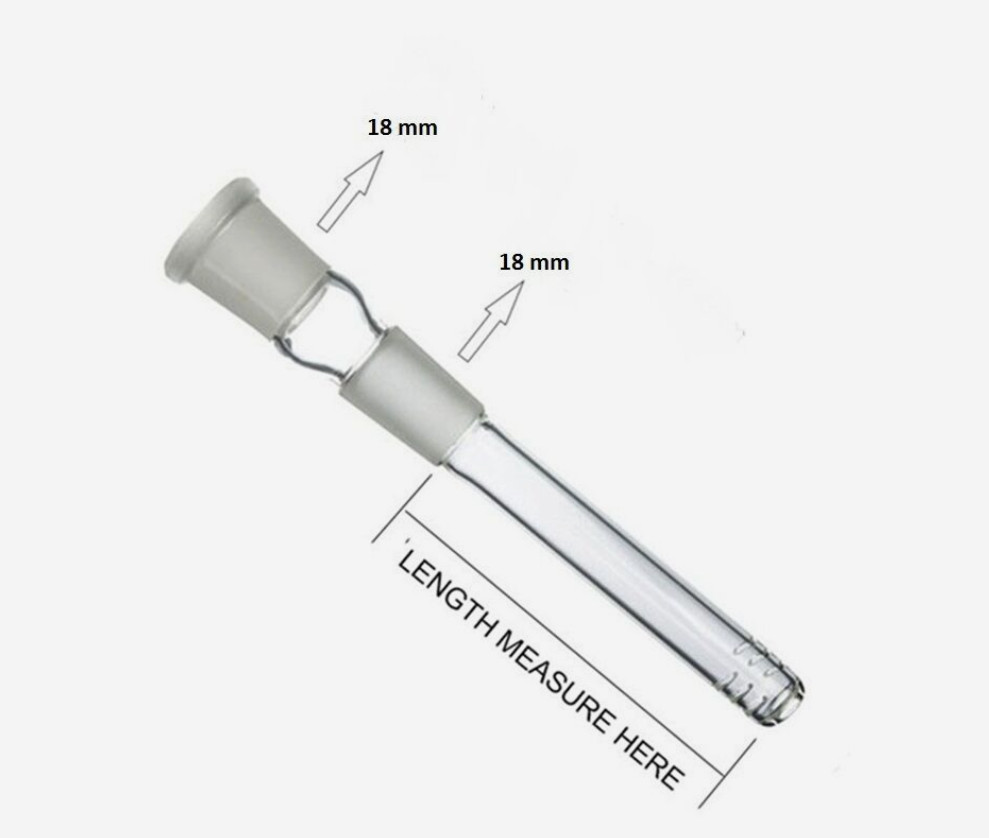 2 x6Cuts Glass Downstem 18MM Female To 18MM Male 2.5'' to 5.5'' Length Available