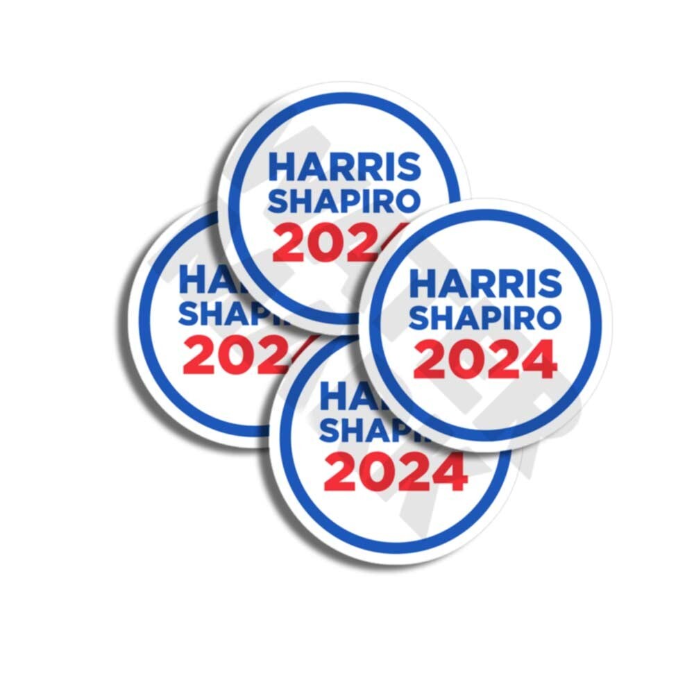 HARRIS SHAPIRO 2024 STICKER 4 PACK of Circle Decals 3 INCH
