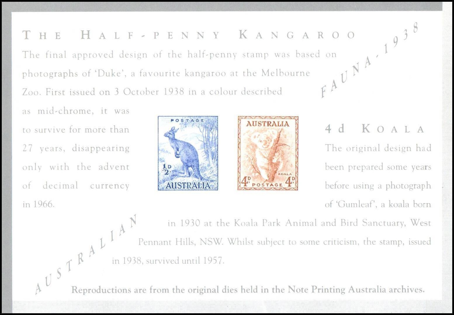 A0734 Australia replica card #31 1/2 penny kangaroo postcard