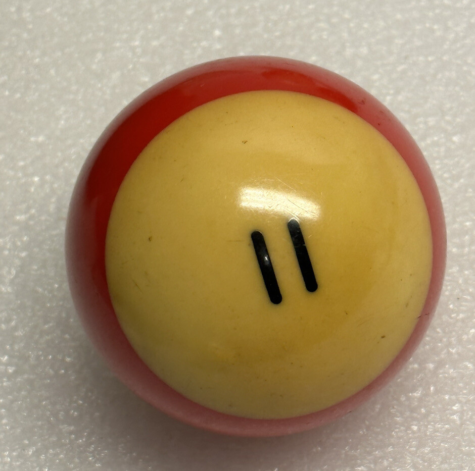 Vtg Billiard Ball Pool Snooker # 11 Red Stripes Replacement Aprox. 2 1/4"