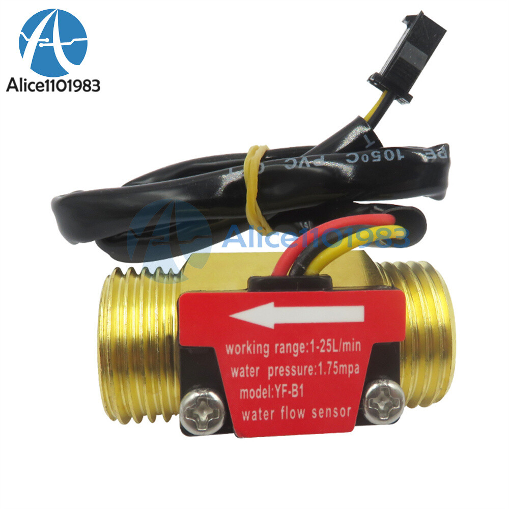 Flow Sensor G1/2'' Water Flow Hall Sensor Switch 1-25L/min Flow Meter Flowmeter