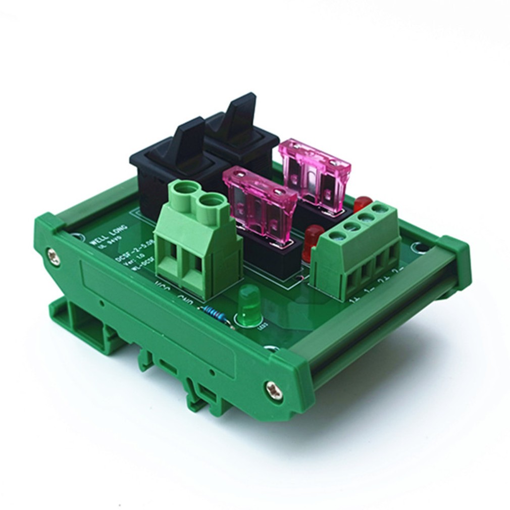 DIN Rail Mount 2 Position Rocker Switch Power Distribution Module Fuse Splitter