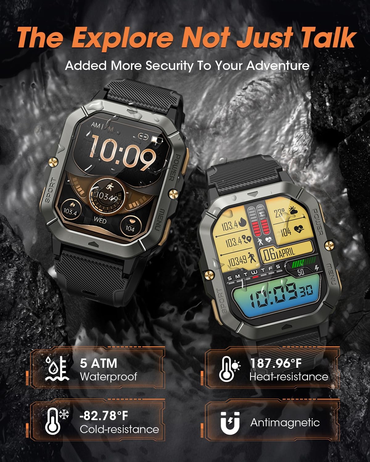 Military Smart Watches for Men (Answer/Make Calls), 2.02'' Fitness Smart Watc...