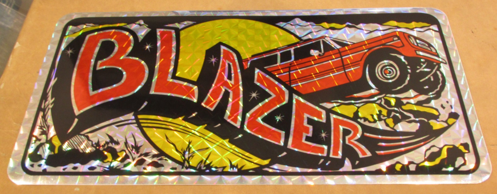 Vintage Chevy Blazer Holographic Sticker - Size of a License Plate 1990's