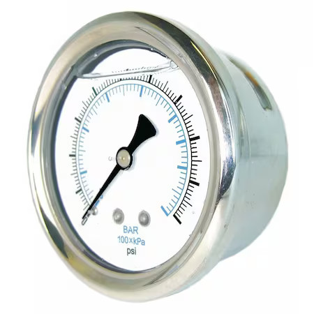 Pic Gauges 202L-404Ce Industrial Compound Gauge, 30 To 0 Psi, 4 In Dial, 1/4 In