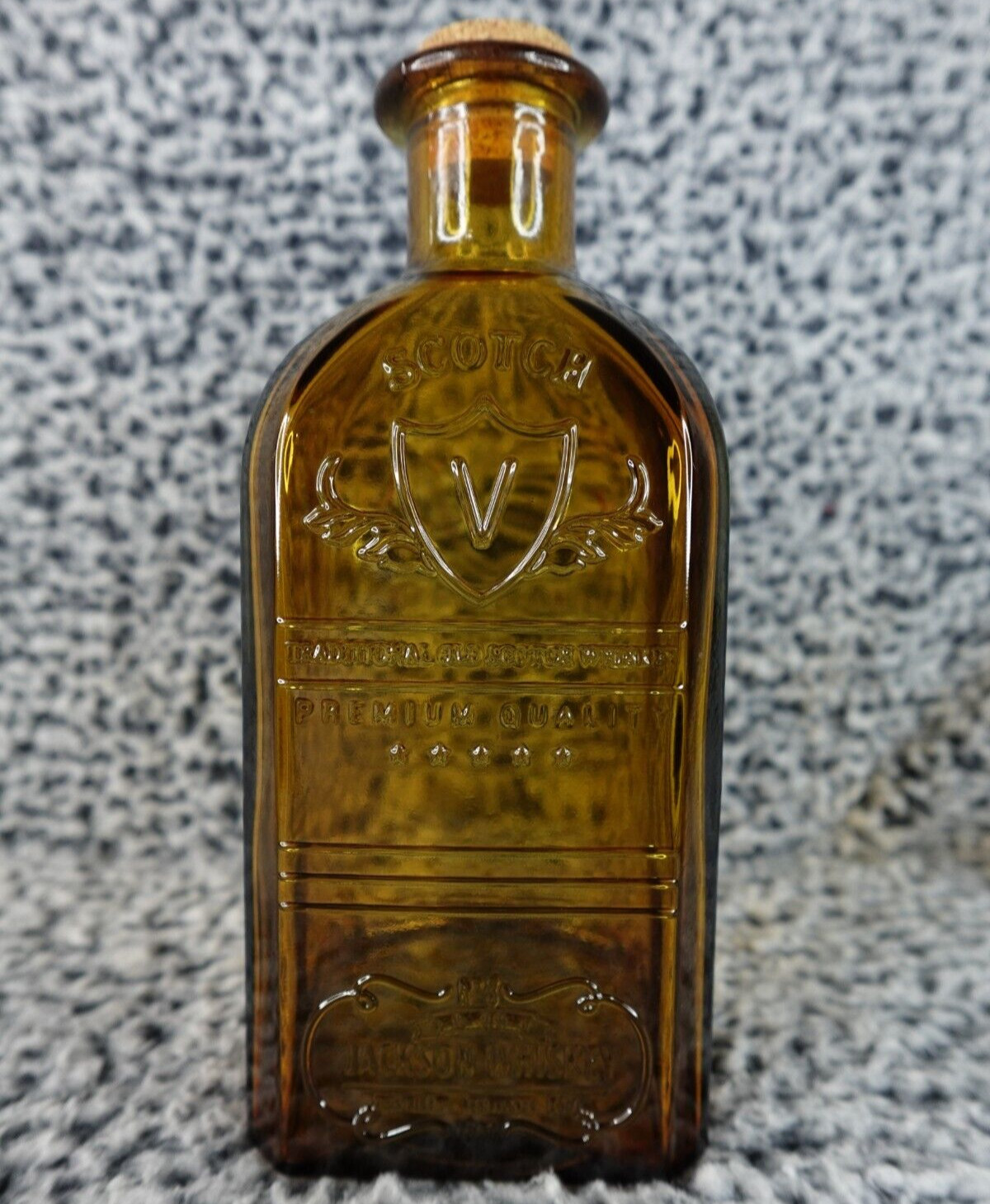 Vintage #3 Jackson Whiskey Scotch Amber Premium Glass Bottle Traditional 1920
