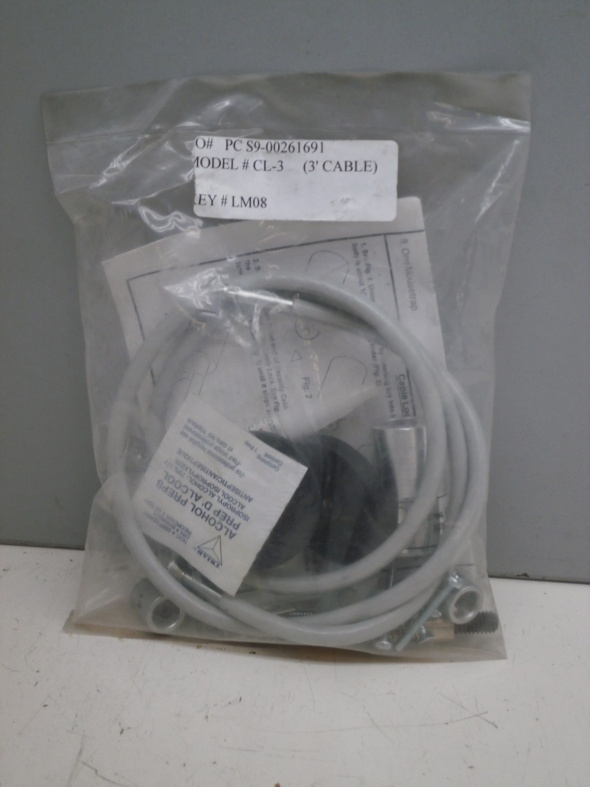 BMS Business Machine Security CL-3 Security Cable Kit Anti Theft Device Lock 3ft