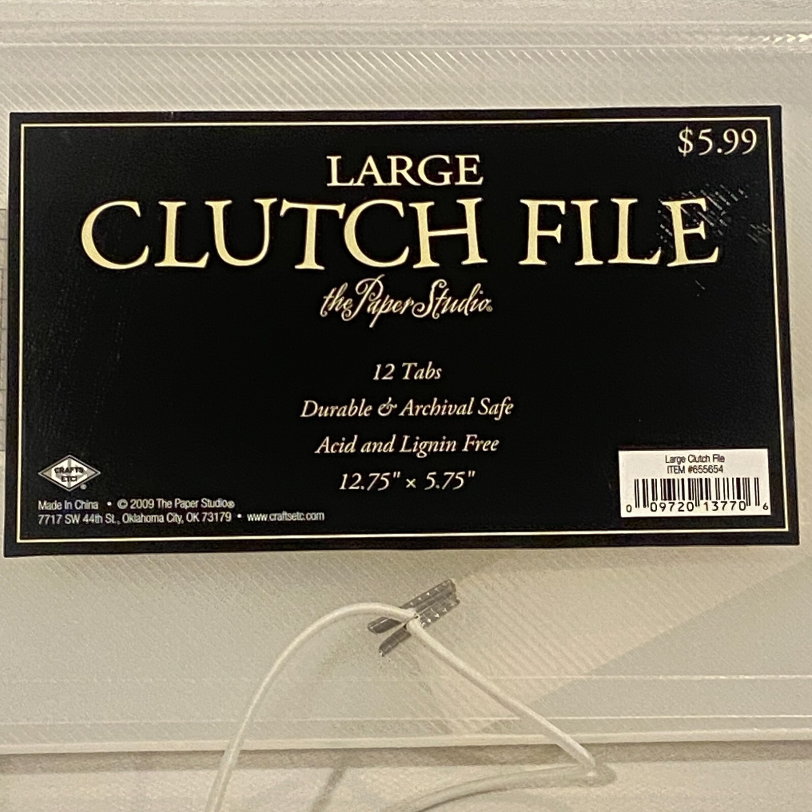 LOT of 2/Large Clutch Files, 12.75" x 5.75", 12 Tabs, Archival The Paper Studio