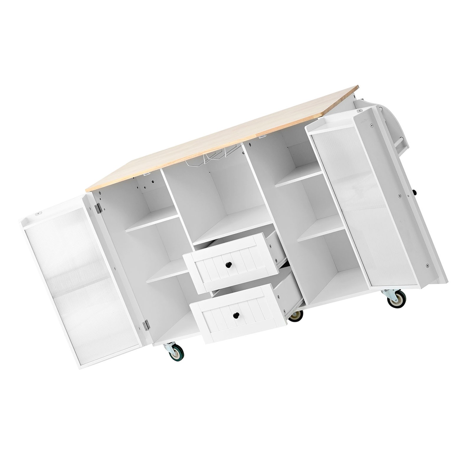 Rolling Kitchen Island Cart on Wheels Kitchen Trolley with Drawers Storage
