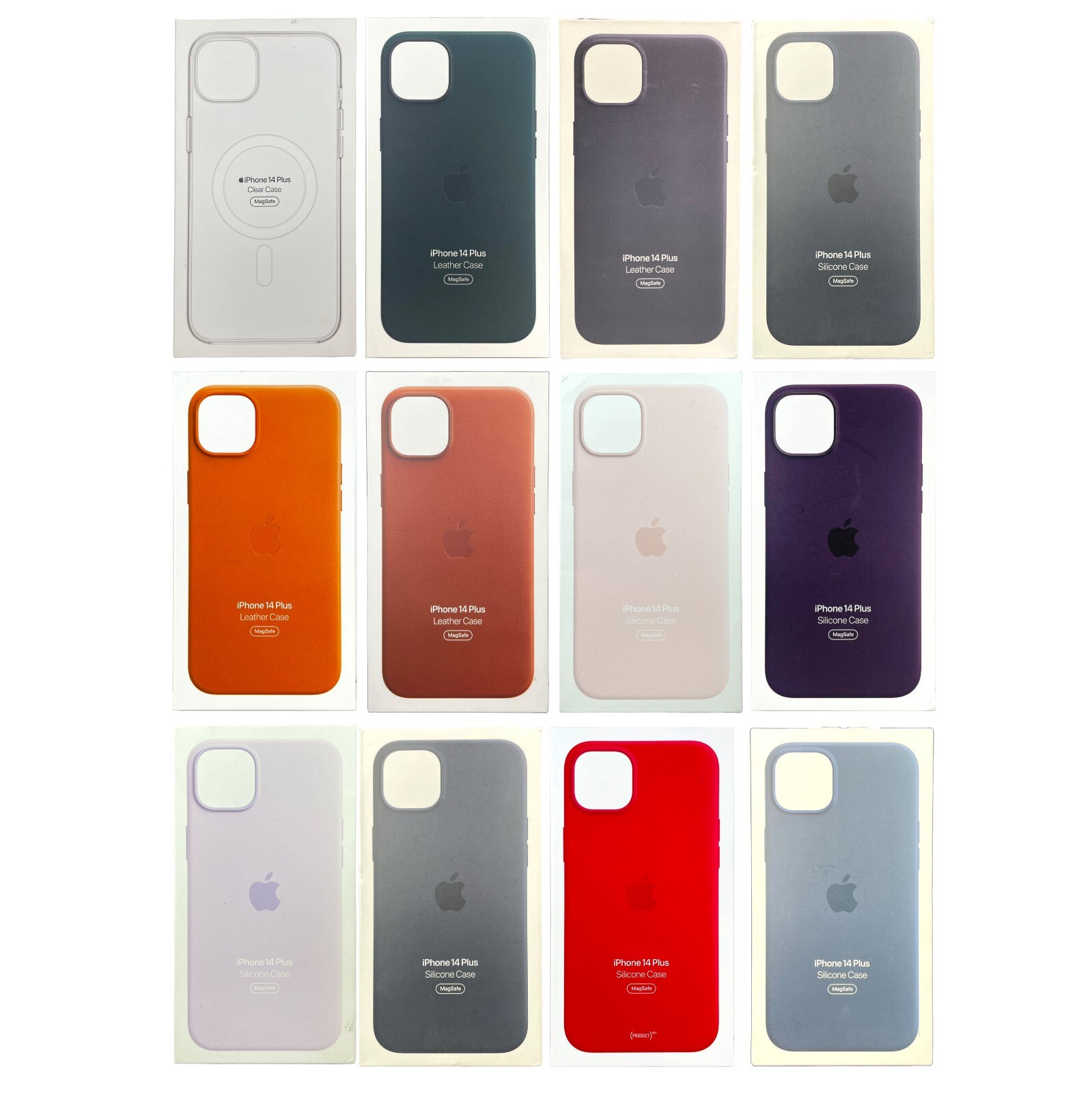 Genuine Original Apple iPhone 14 Plus Leather & Clear & Silicone Case - Open box