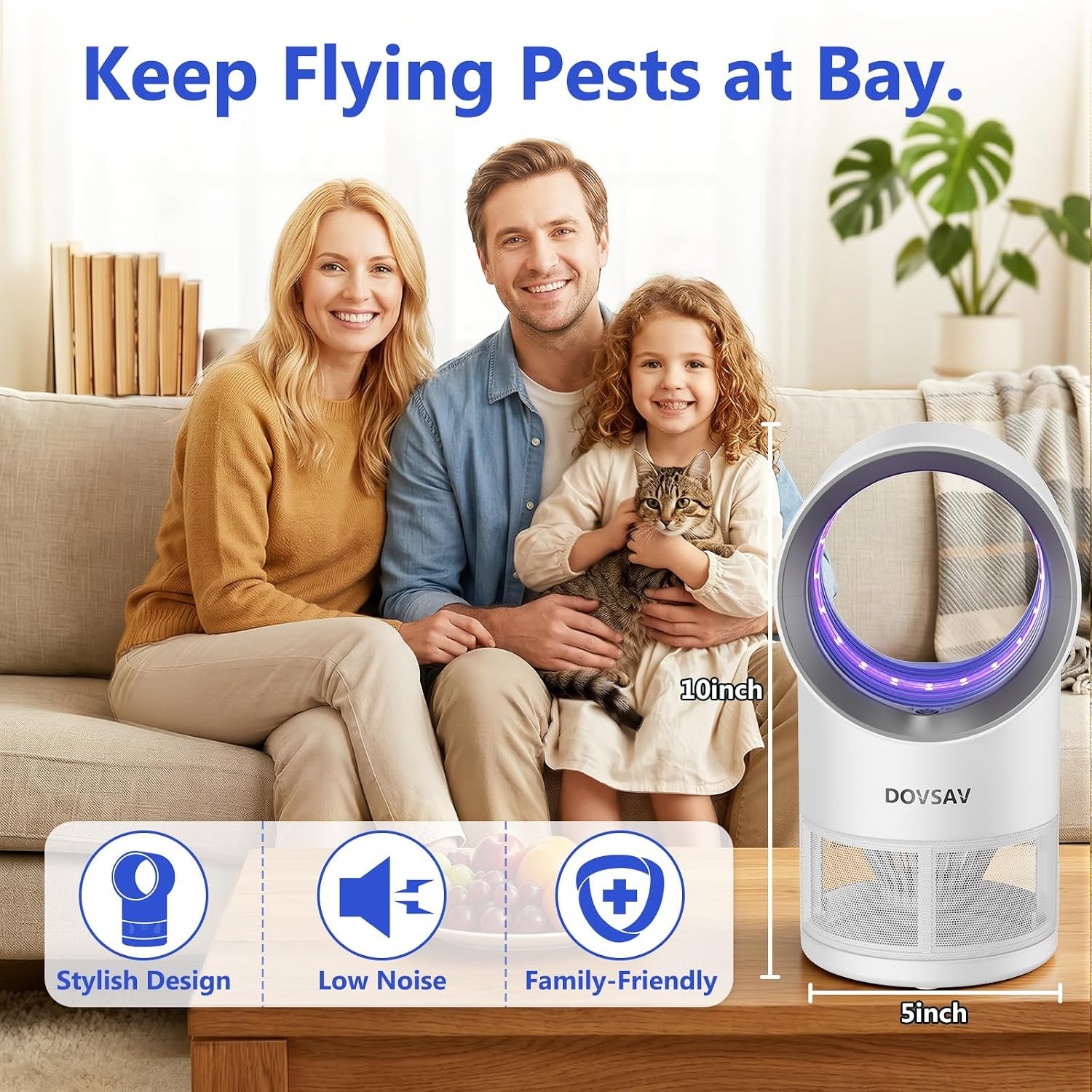 Fruit Fly Trap for Indoors, White Bug Zapper Indoor with Suction & Timer | Uv Li