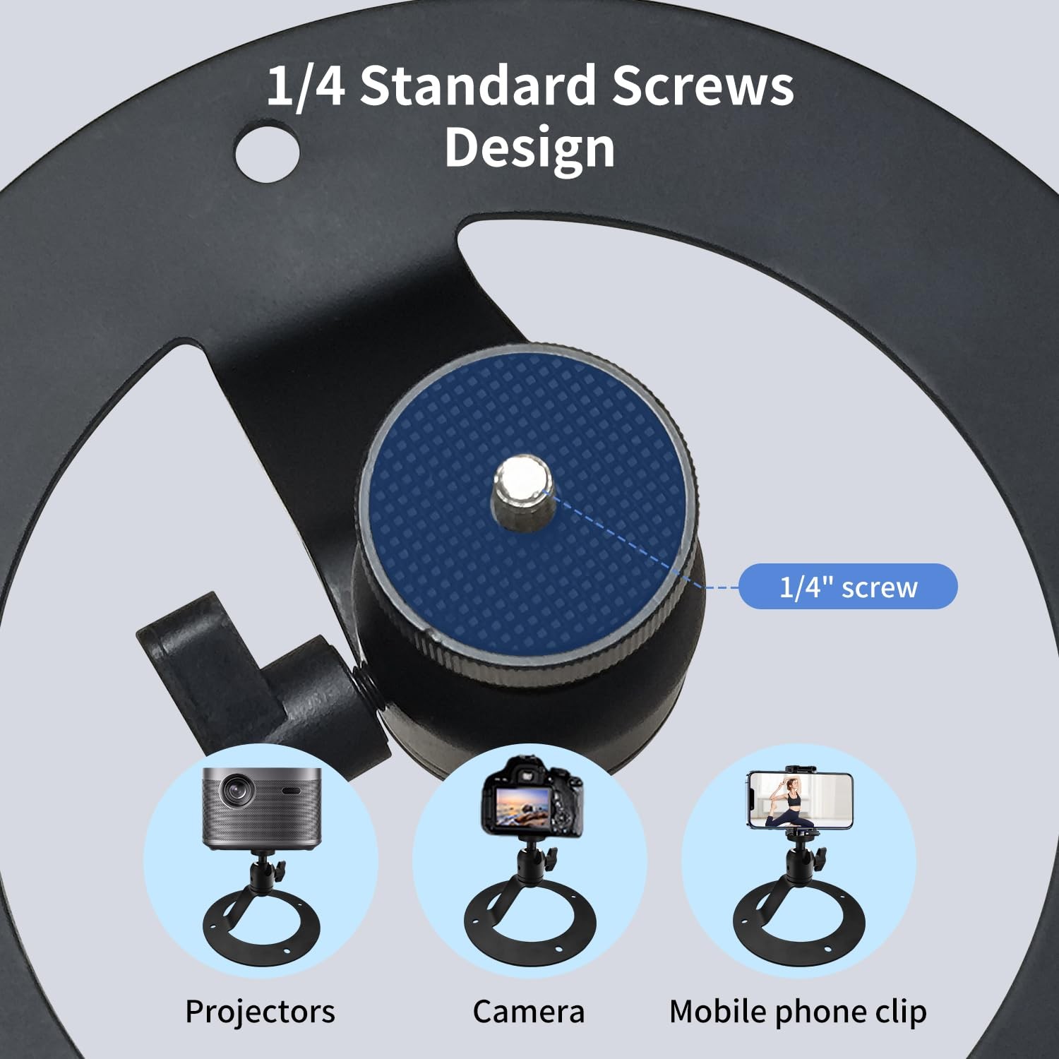 Tonalee Projector Stand Table Tripod: Ballhead Angle 360 Degree Adjustable wi...