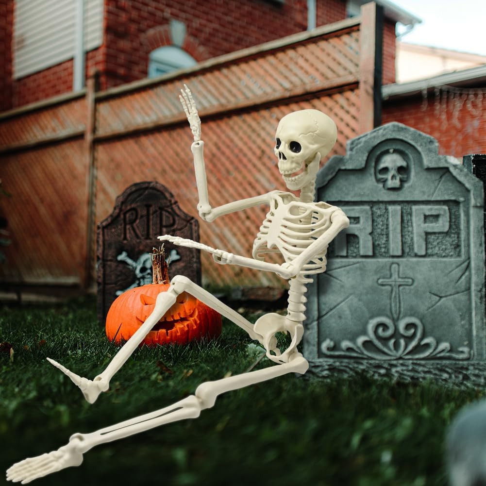 3FT Skeleton, 36" Full Body Skeleton with Movable Posable Joints, Realistic Plas