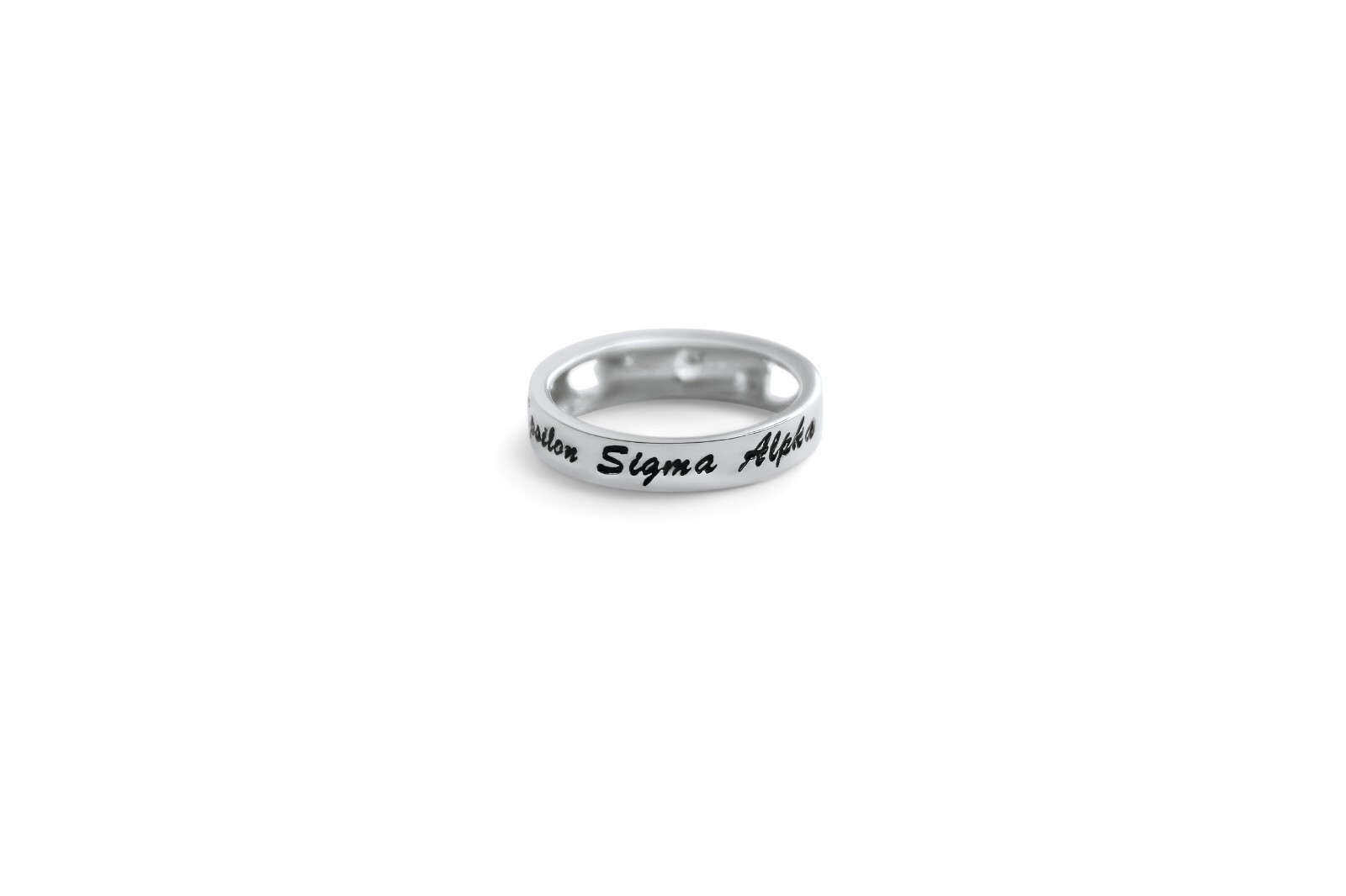 Epsilon Sigma Alpha Skinny band ring with Black Enamel -NEW!!!