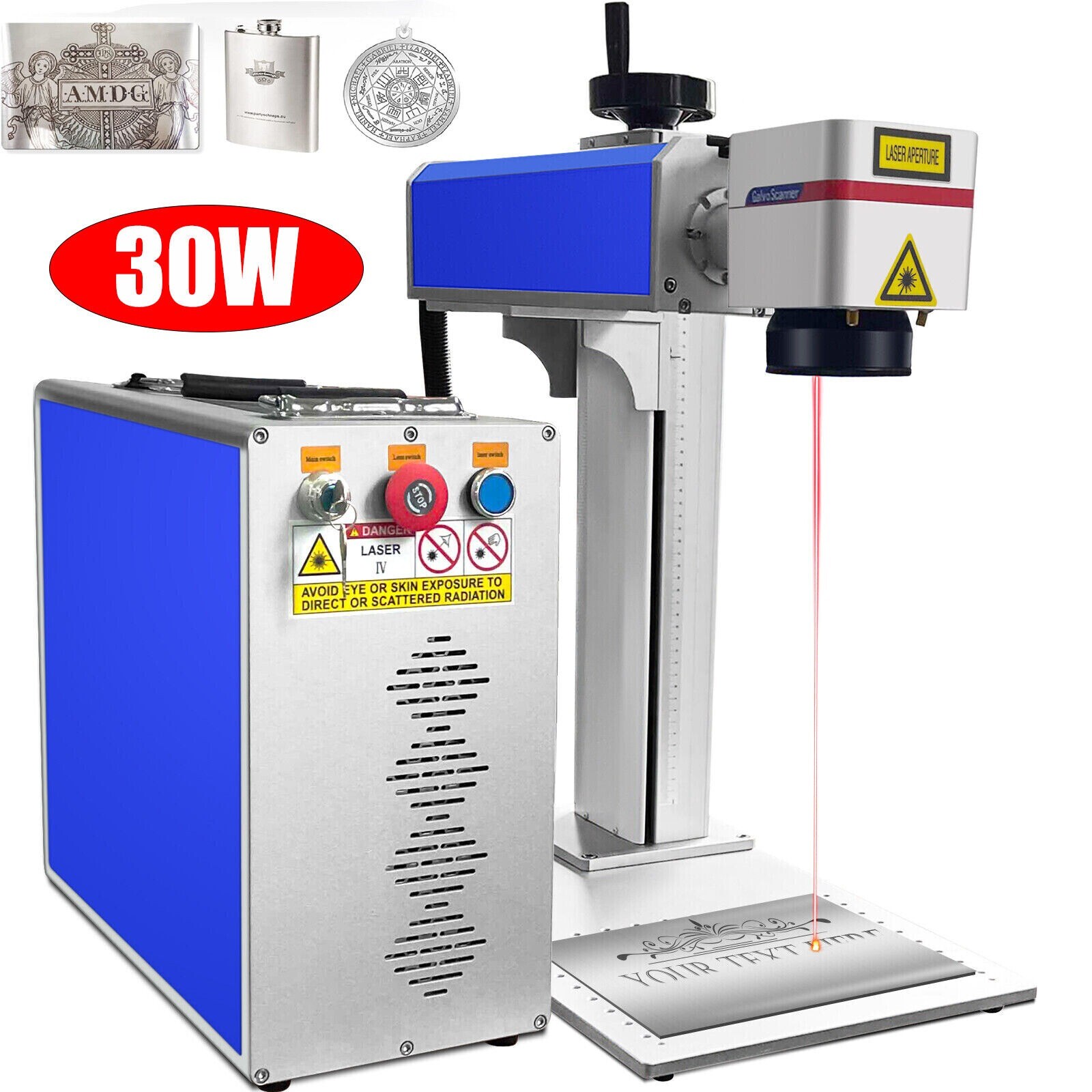 🔥VEVOR 30W Portable Fiber Laser Marking Machines Metal Engraver 6"X6" DIY