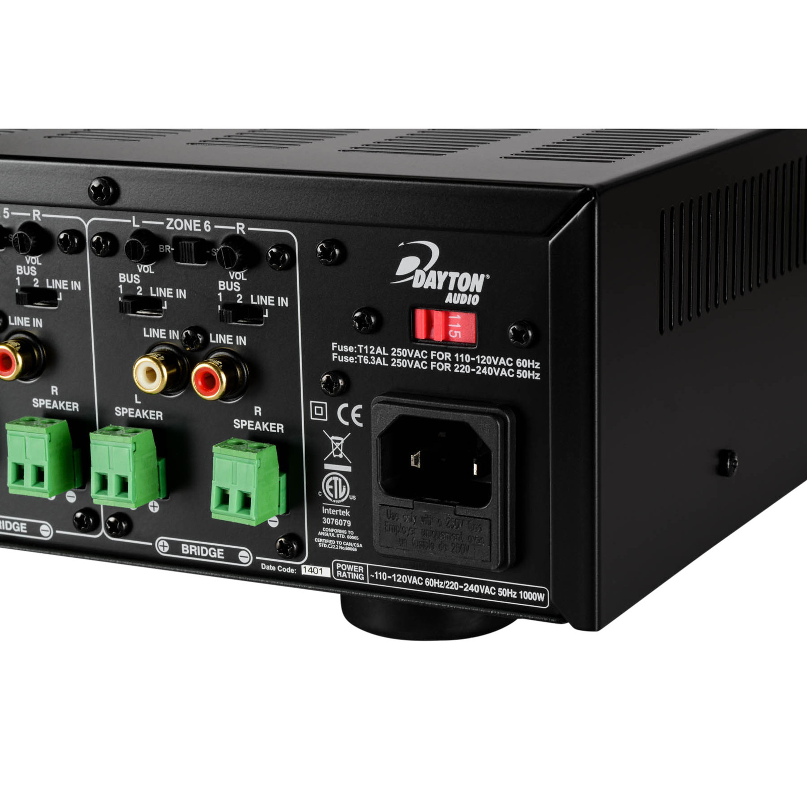 Dayton Audio MA1260 Multi-Zone 12-Channel Amplifier 60WPC