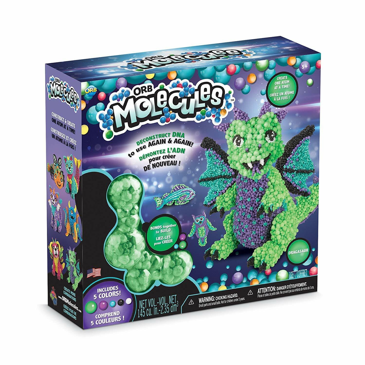 The Orb Factory ORBMolecules Dragasaur Never Dries Compound, Green/Purple/Aqua