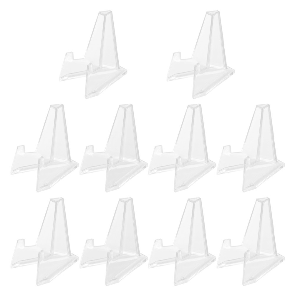 10Pcs Clear Acrylic Badge Display Holders Reusable Storage Racks