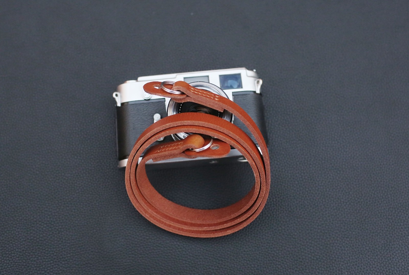 Handcrafted Tan Leather Camera Strap – 13mm Wide, 3.5mm Thick