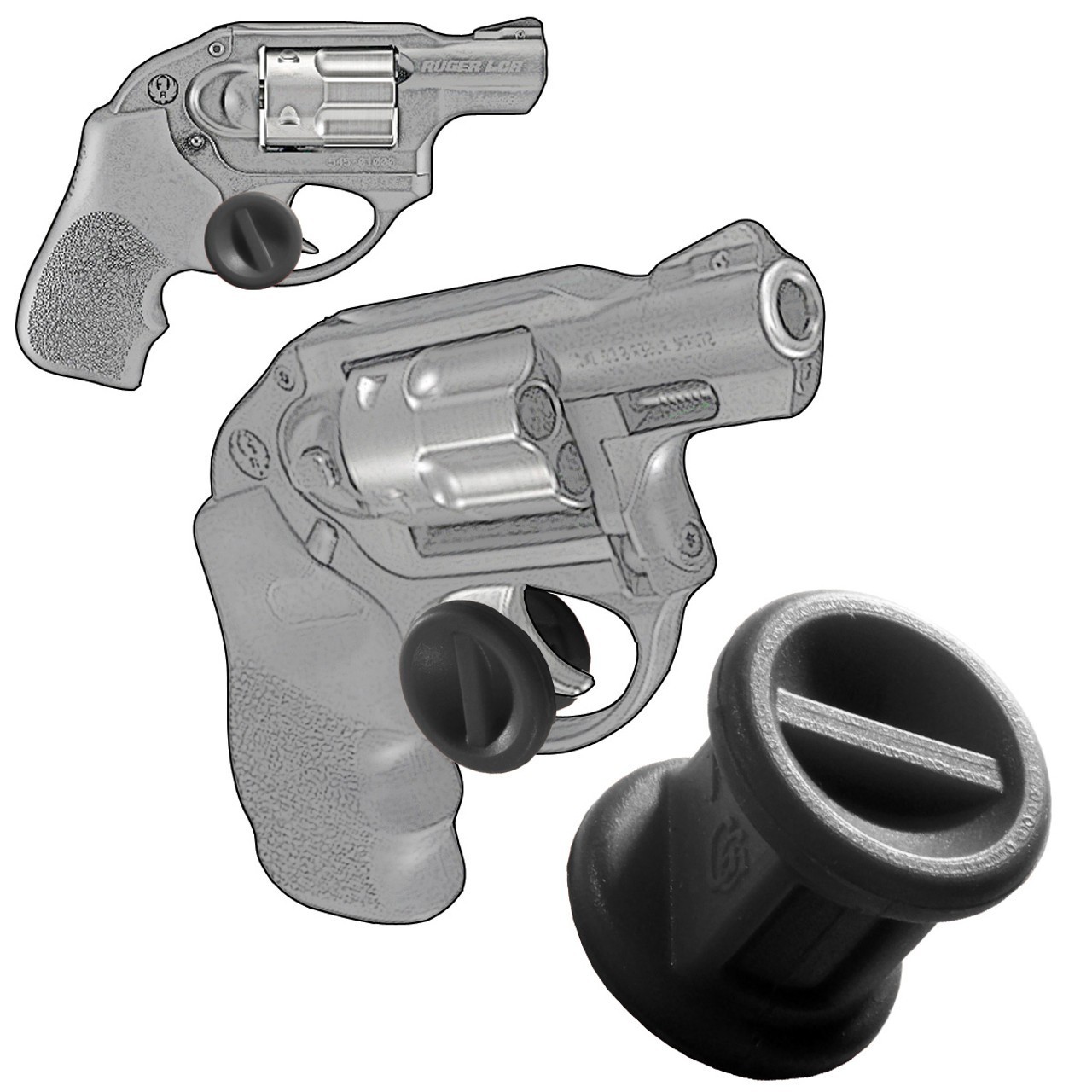 Micro Trigger Stop Fits Ruger LCR 22 38 Special 357 Magnum Black (s-20) 2 Pack