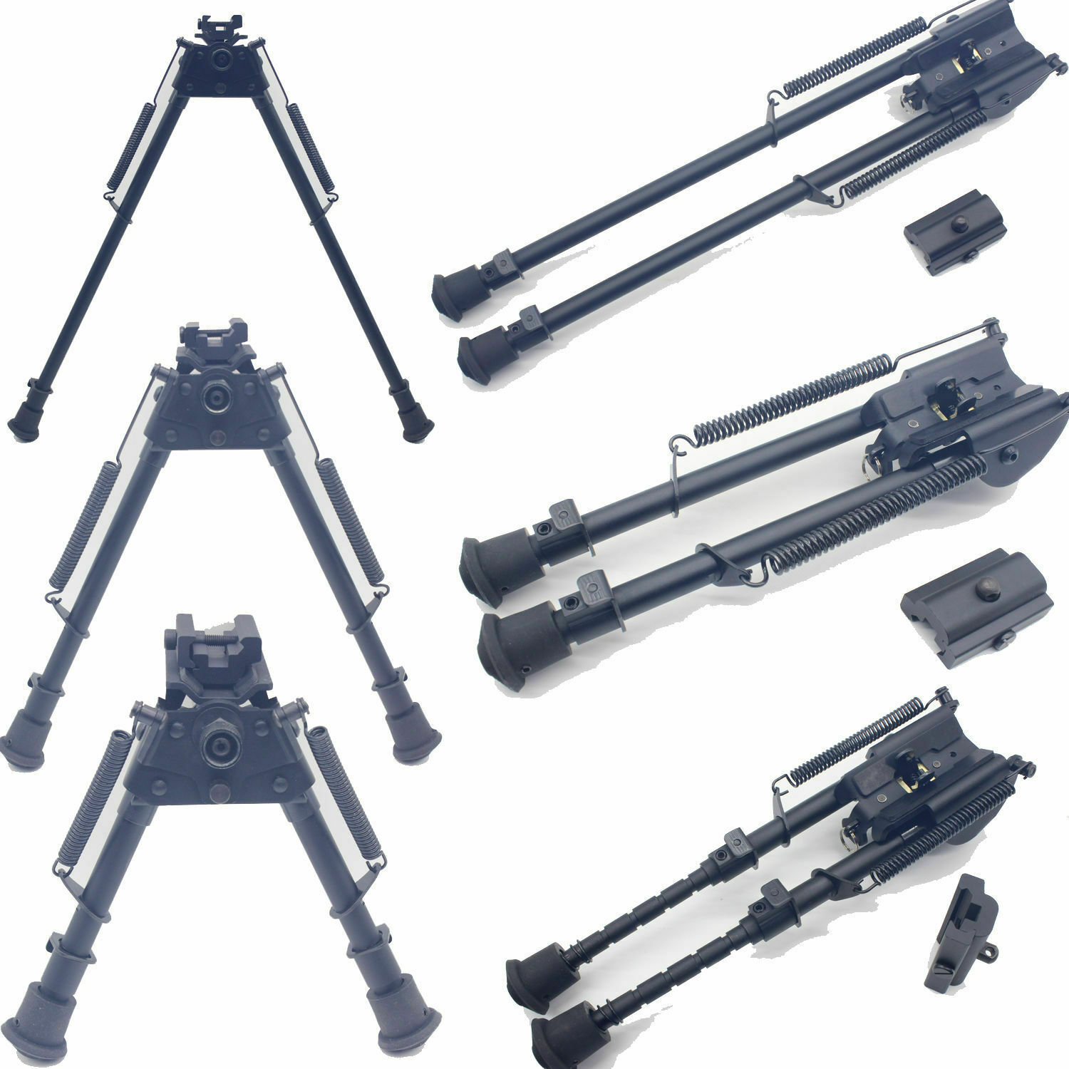 6-21'' Adjustable Harris Style Bipod  Heavy Duty Swivel tilt-level Pivot Adapter
