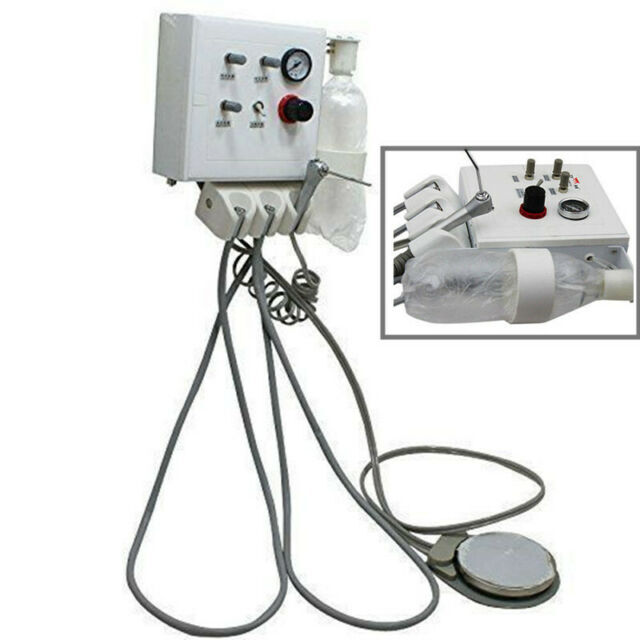 Wall-Mouted Dental Portable Turbine Unit Triplex Work Syringe Air Compressor US