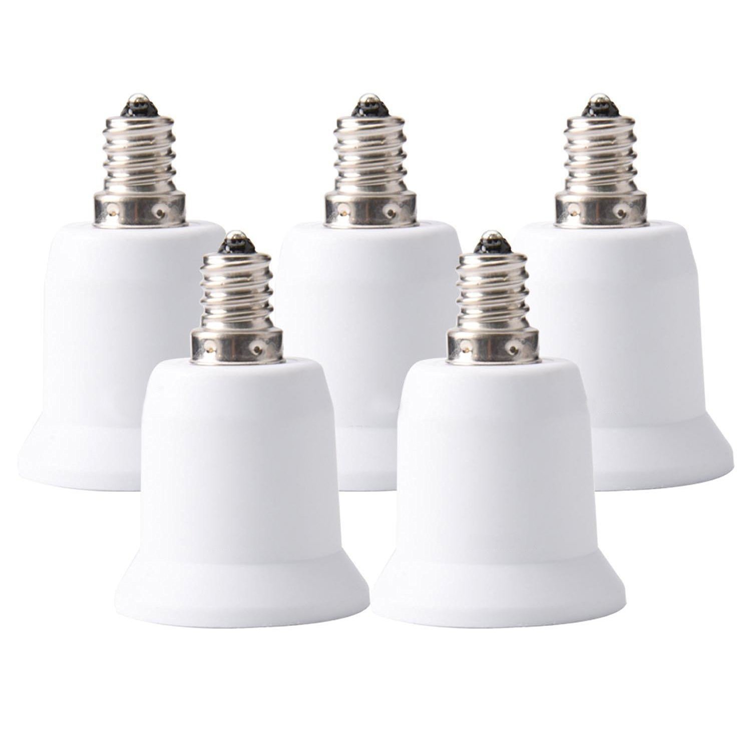 6pcs E12 Candelabra Screw to E26 Standard Socket Medium Screw Adapter Converter