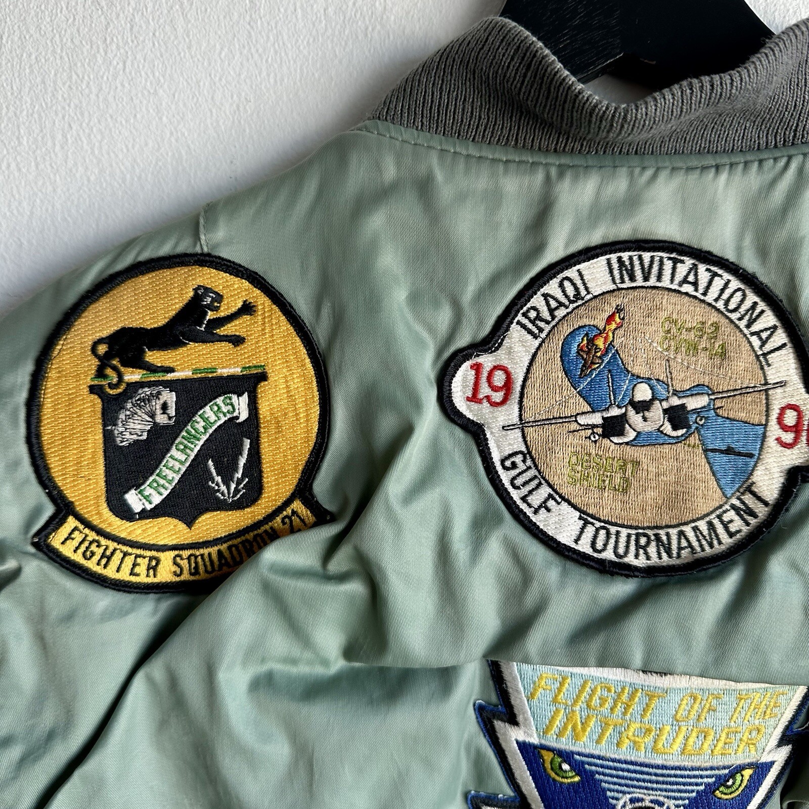 Desert Storm Patched Souvenir Flight Jacket Pilot Original Nylon